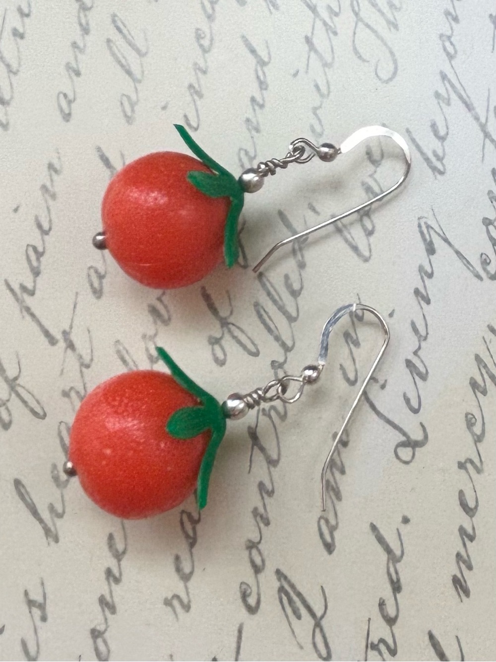 Sterling Silver Fun Juicy Orange Drop Earrings